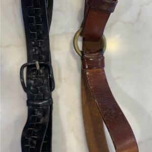 Vintage Black and Brown Leather Belts